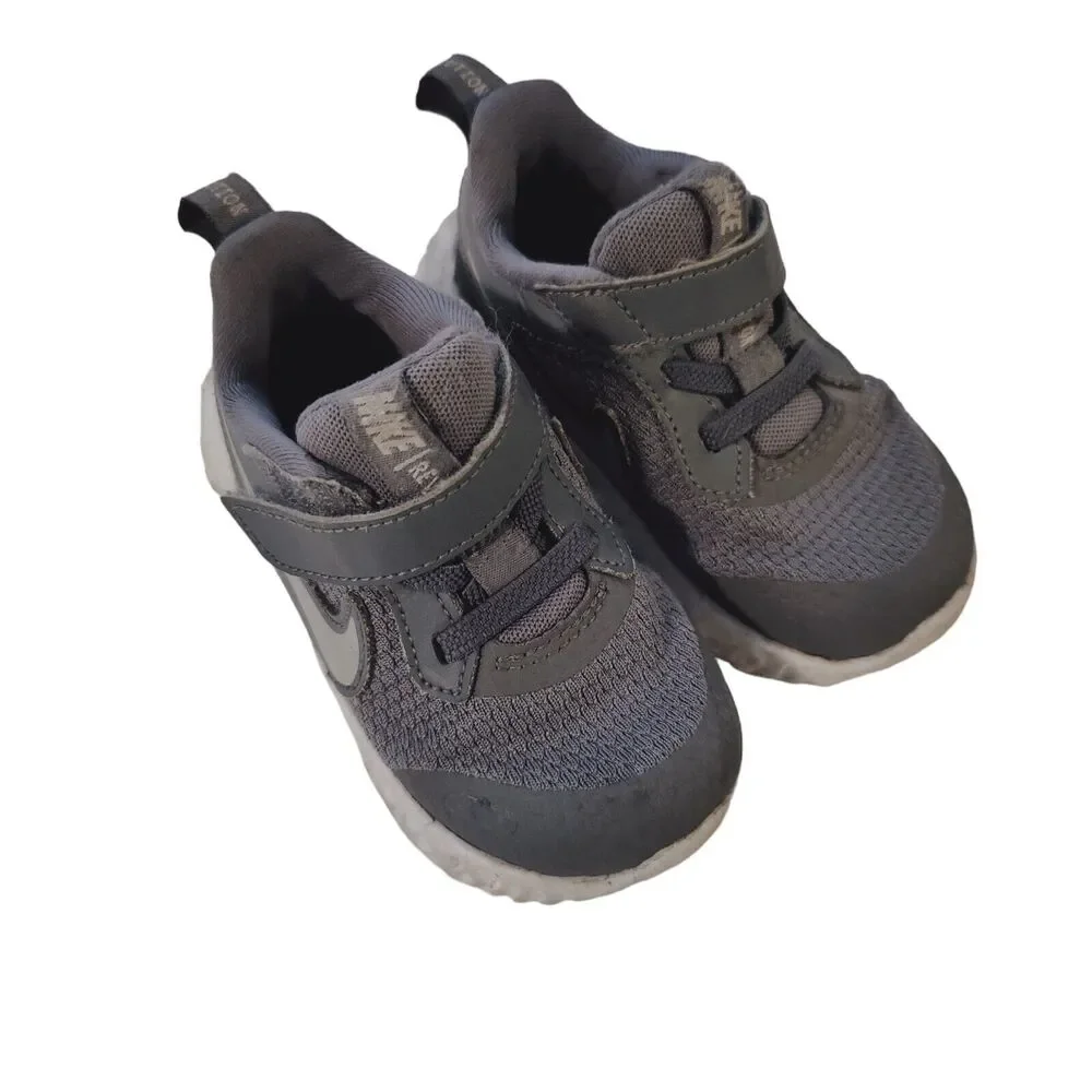 Nike Tanjun EasyOn Toddler Infant Sneaker Shoes Grey Size 6C